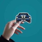 Blue Muscle Car Sticker