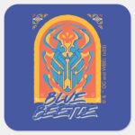 Blue Beetle Scarab Talavera Graphic Square Sticker