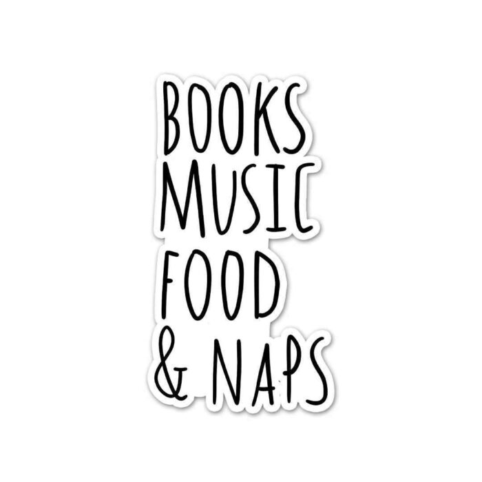 Books Music Food NAPS Sticker