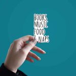 Books Music Food NAPS Sticker