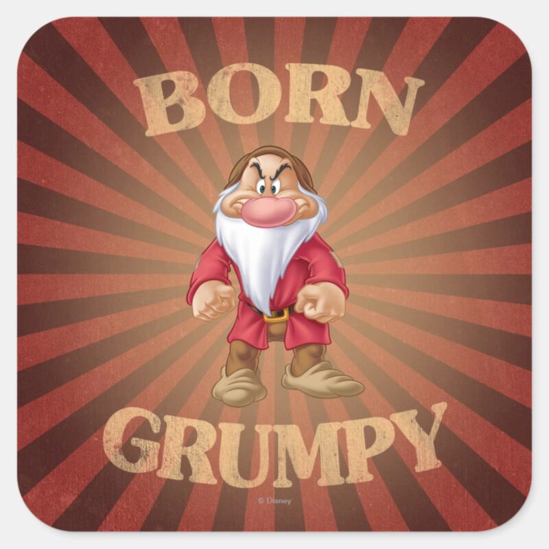 Born Grumpy Square Sticker