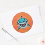 Bruce Shark Attack Classic Round Sticker