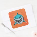 Bruce Shark Attack Square Sticker