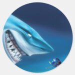 Bruce Nemo And Dory 1 Classic Round Sticker