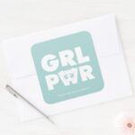 Bubbles Girl Power Square Sticker