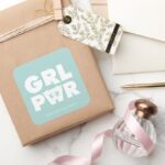 Bubbles Girl Power Square Sticker