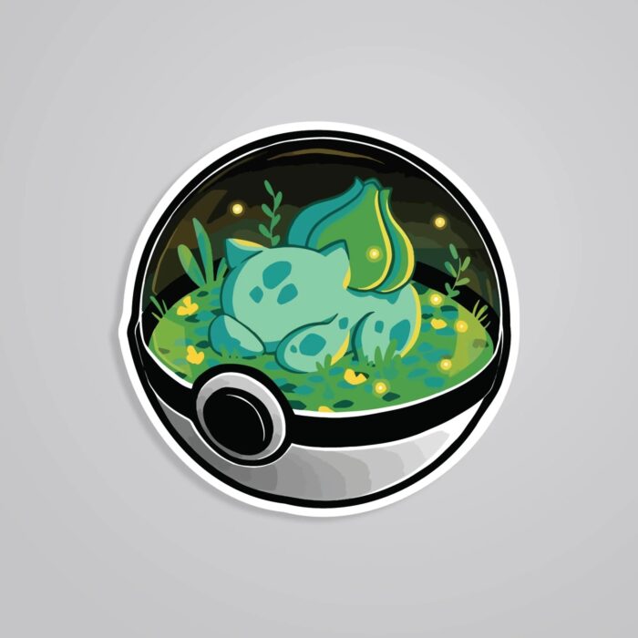Bulbasaur In Pokeball Anime Stickers