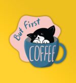 But First Coffee Laptop Mobile Stickers