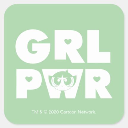 Buttercup Girl Power Square Sticker