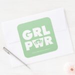 Buttercup Girl Power Square Sticker