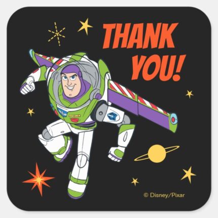 Buzz Lightyear Birthday Thank You Square Sticker