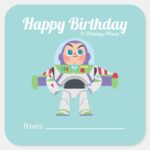 Buzz Lightyear A Gift From Birthday Square Sticker