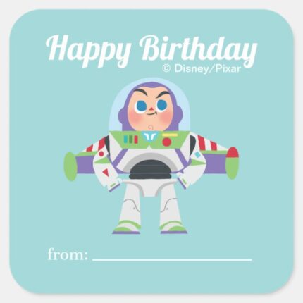 Buzz Lightyear A Gift From Birthday Square Sticker