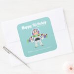 Buzz Lightyear A Gift From Birthday Square Sticker
