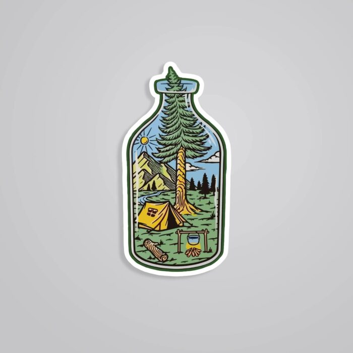 Camping In A Bottle Travels Stickers