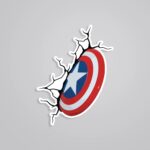 Captain Americas Shield Stuck In Wall Movies Stickers