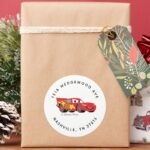 Cars Lightning McQueen Baby Shower Address Classic Round Sticker