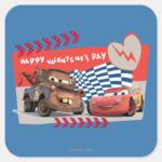Cars Happy Valentines Day Square Sticker