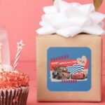 Cars Happy Valentines Day Square Sticker