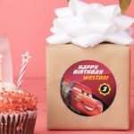 Cars Lightning McQueen Birthday Classic Round Sticker