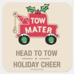 Cars Head To Tow Holiday Cheer Square Sticker