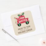 Cars Head To Tow Holiday Cheer Square Sticker
