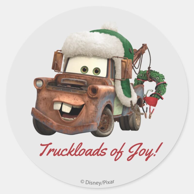 Cars Mater In Winter Gear Classic Round Sticker