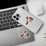 Cat Meme Funny Mic Meme Laptop   Mobile Sticker