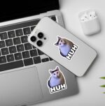 Cat Meme HuH Laptop   Mobile Sticker