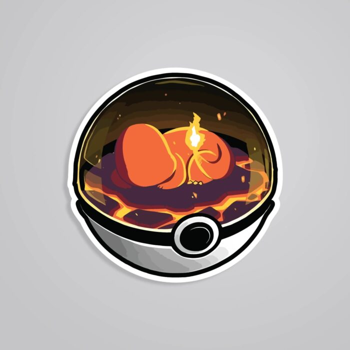 Charmander Lava Pokeball Anime Stickers