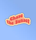 Chase The Sunset Retro Laptop Mobile Stickers