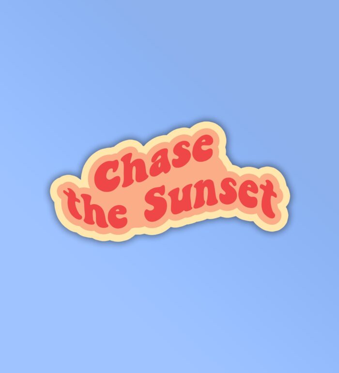 Chase The Sunset Retro Laptop Mobile Stickers