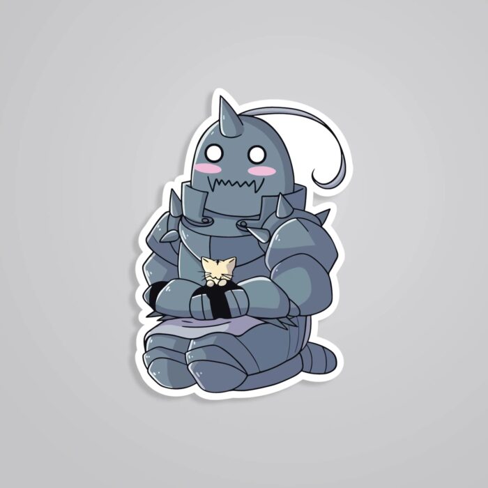 Chibi Alphonse With Cat Anime Stickers