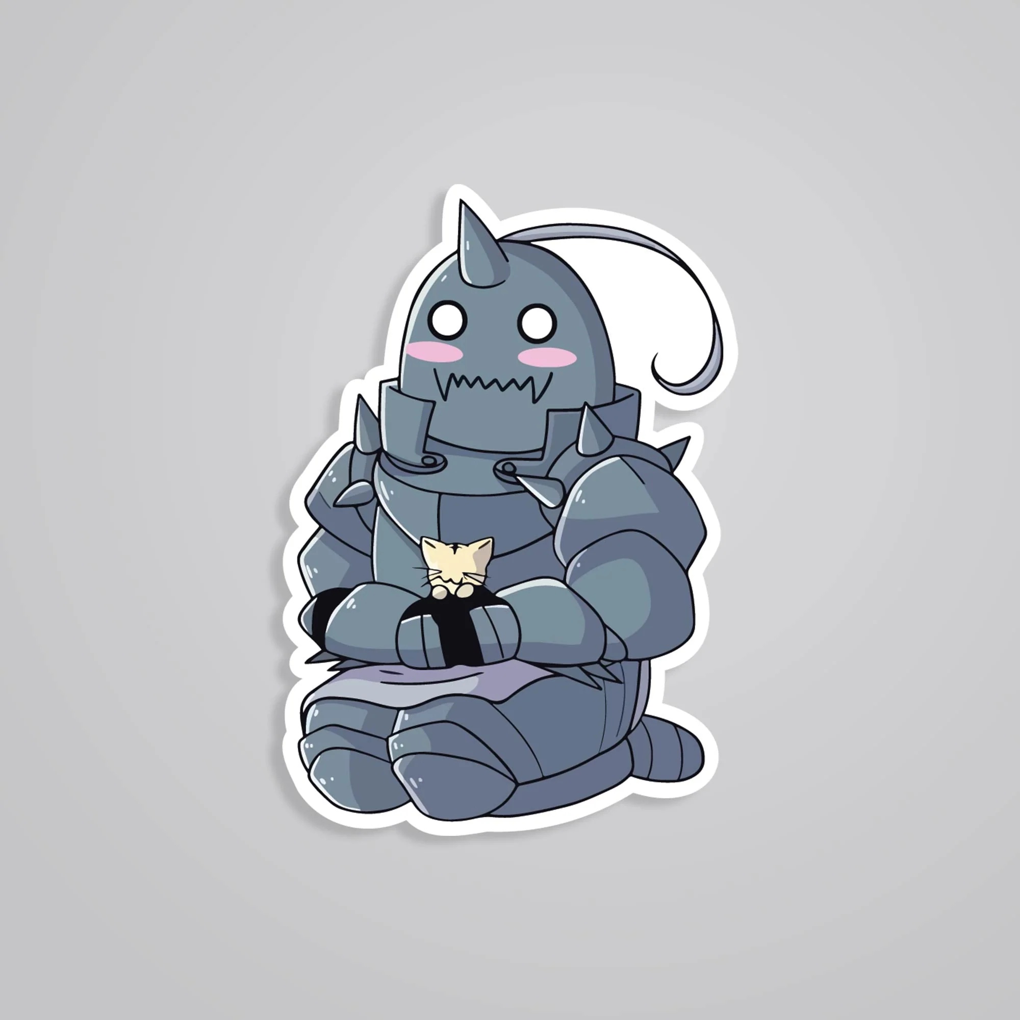 Chibi Alphonse With Cat Anime Stickers