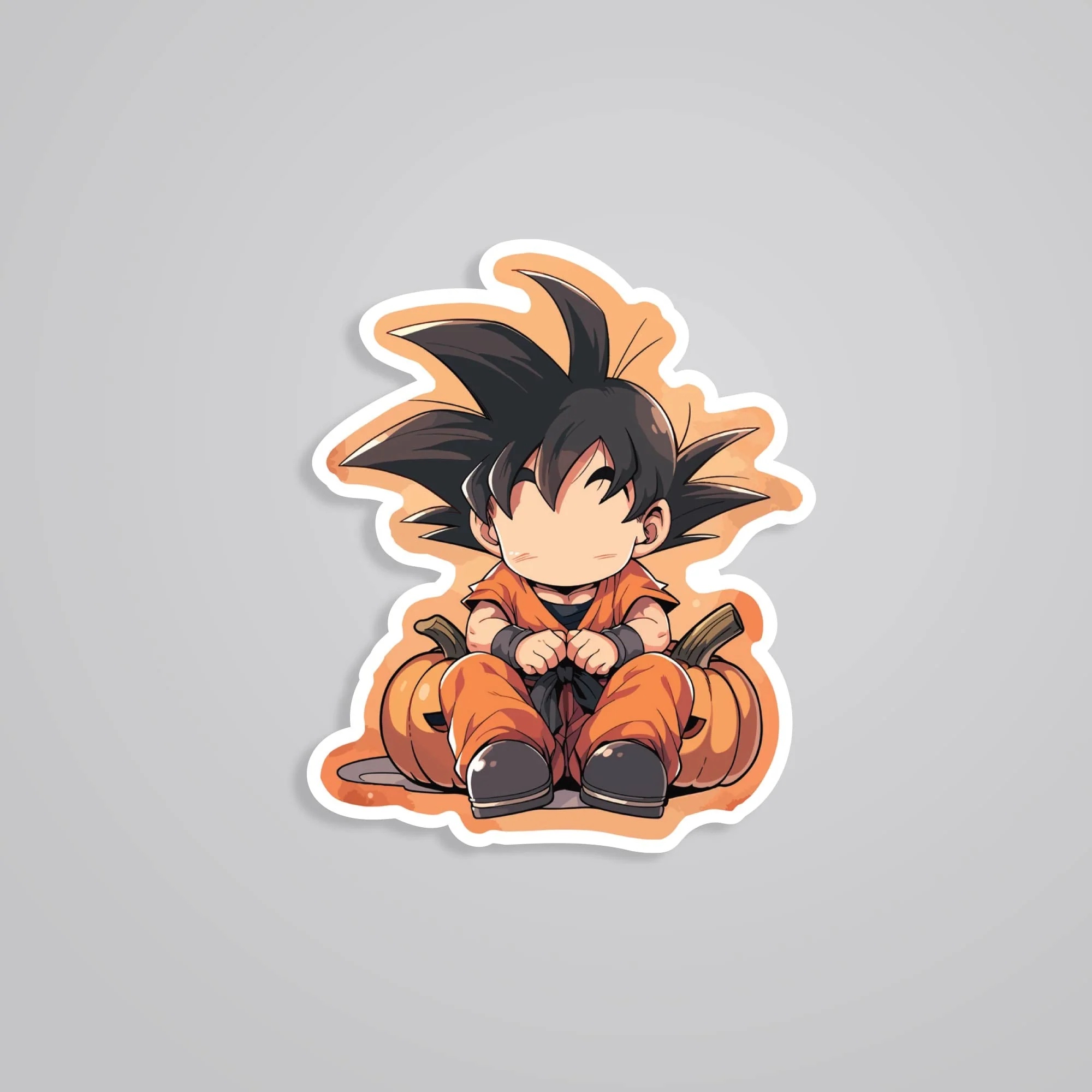 Chibi Goku Pumpkin Edition Anime Stickers