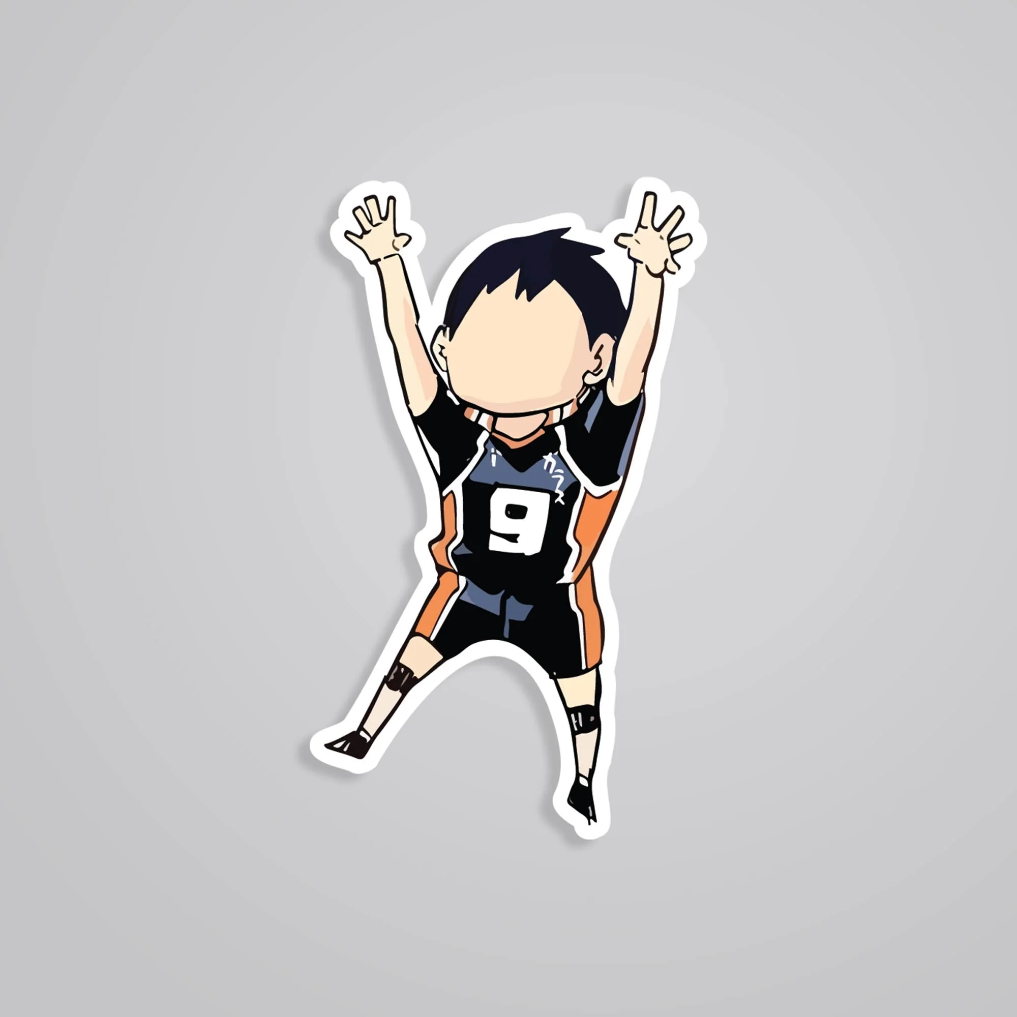 Chibi Kageyama Jumping Anime Stickers