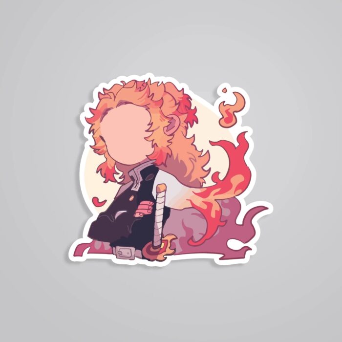 Chibi Rengoku With Flames Anime Stickers