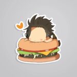 Chibi Yami On Cheeseburger Anime Stickers