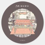 Chillin With FRIENDS™ Cartoon Classic Round Sticker
