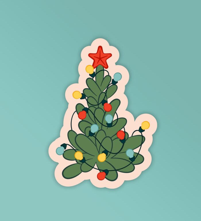 Christmas Tree Laptop Mobile Stickers