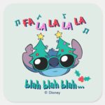 Christmas Stitch Fa La La La La Square Sticker