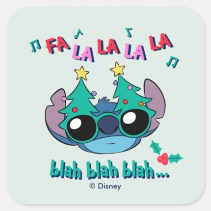Christmas Stitch Fa La La La La Square Sticker