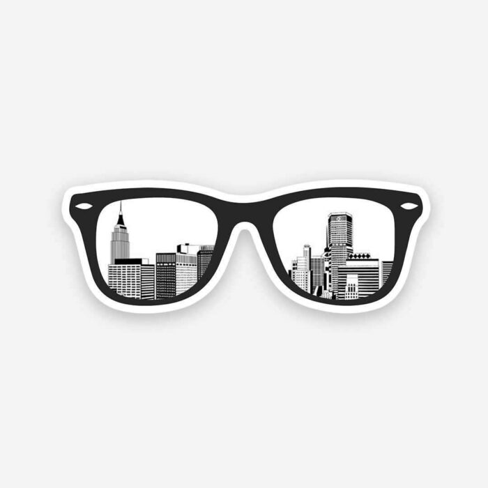 City Glasses Sticker