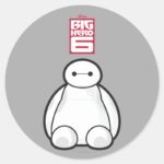 Classic Baymax Sitting Graphic Classic Round Sticker