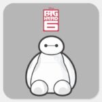 Classic Baymax Sitting Graphic Square Sticker