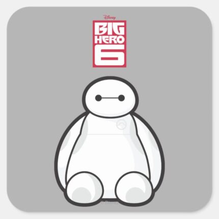 Classic Baymax Sitting Graphic Square Sticker