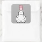Classic Baymax Sitting Graphic Square Sticker