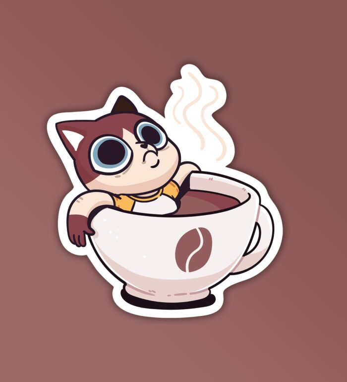 Coffee Tub Mobile Laptop Sticker
