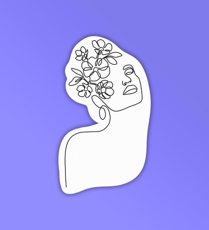 Contour Lineart 1 Laptop Mobile Stickers