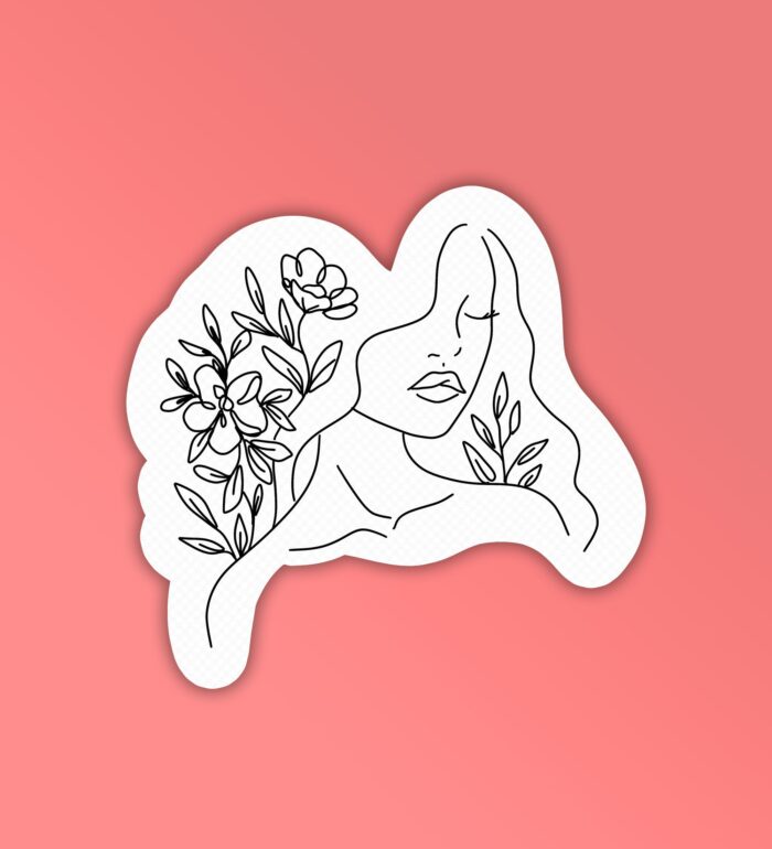 Contour Lineart 2 Laptop Mobile Stickers
